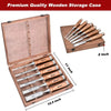 6 Piece Wood Chisel Set with Premium Wooden Storage Case